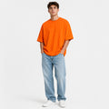 Sunset Orange Oversized Cotton T-Shirt