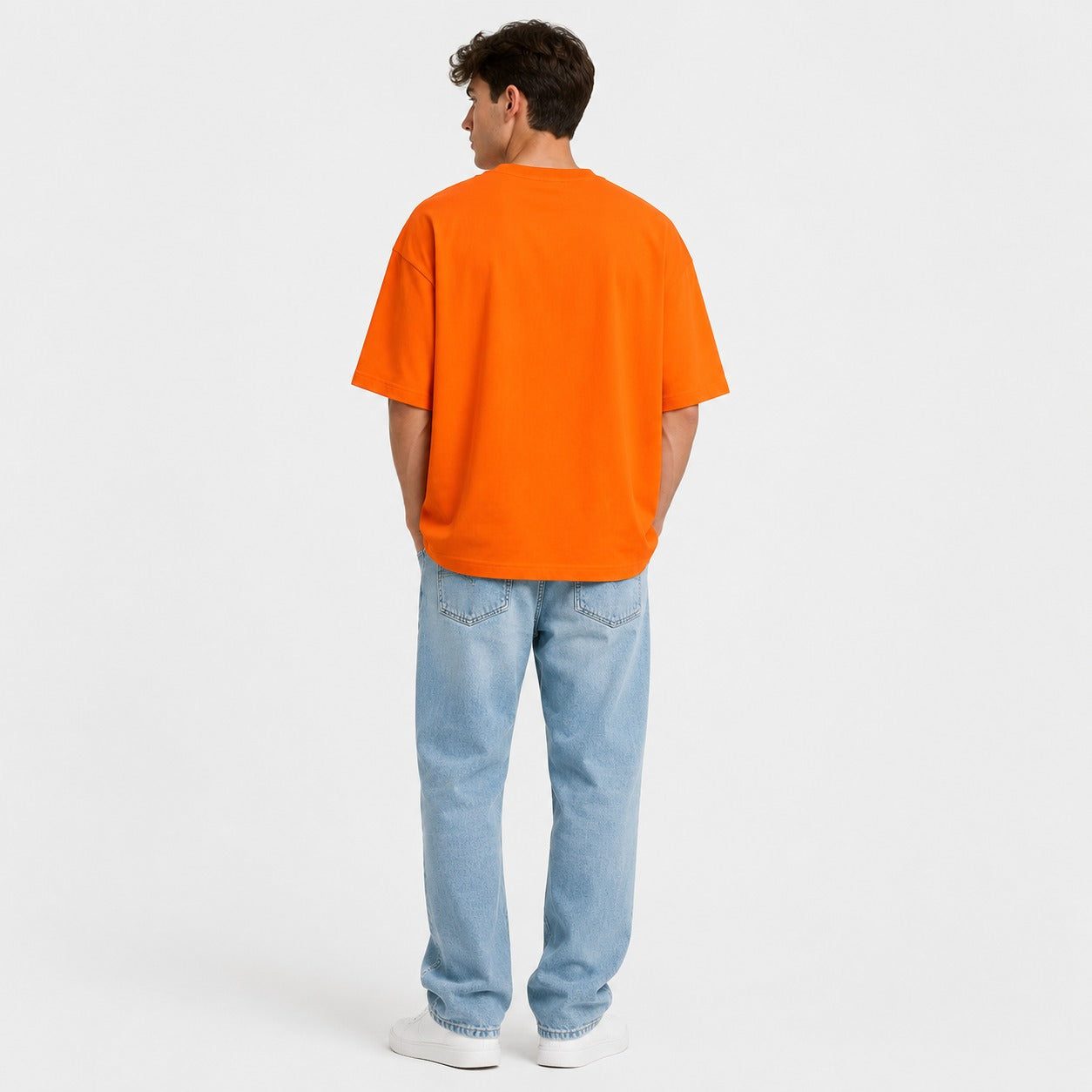 Sunset Orange Oversized Cotton T-Shirt