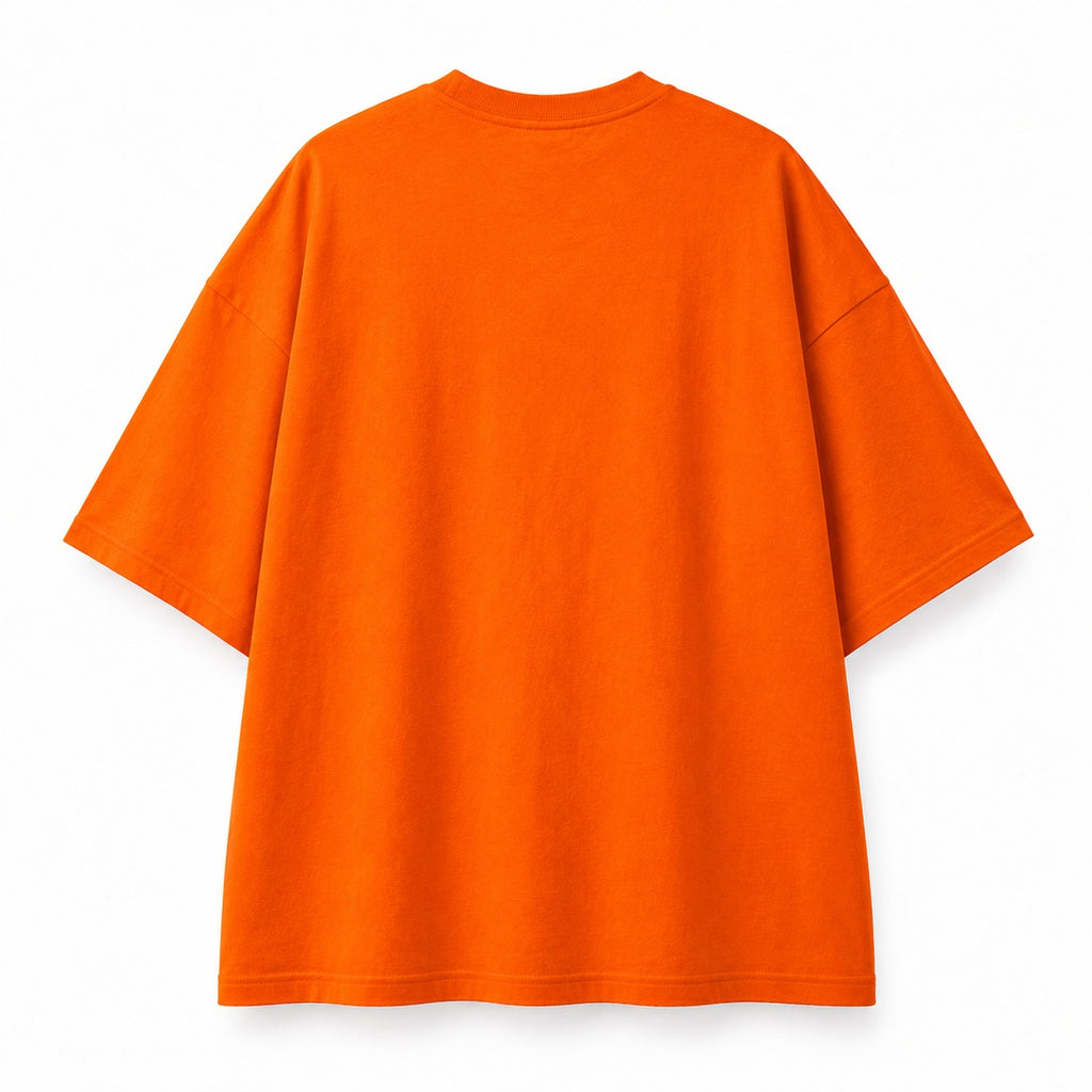 Sunset Orange Oversized Cotton T-Shirt