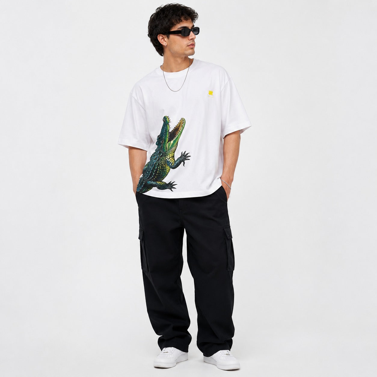 Crocodile Oversized Cotton T-Shirt