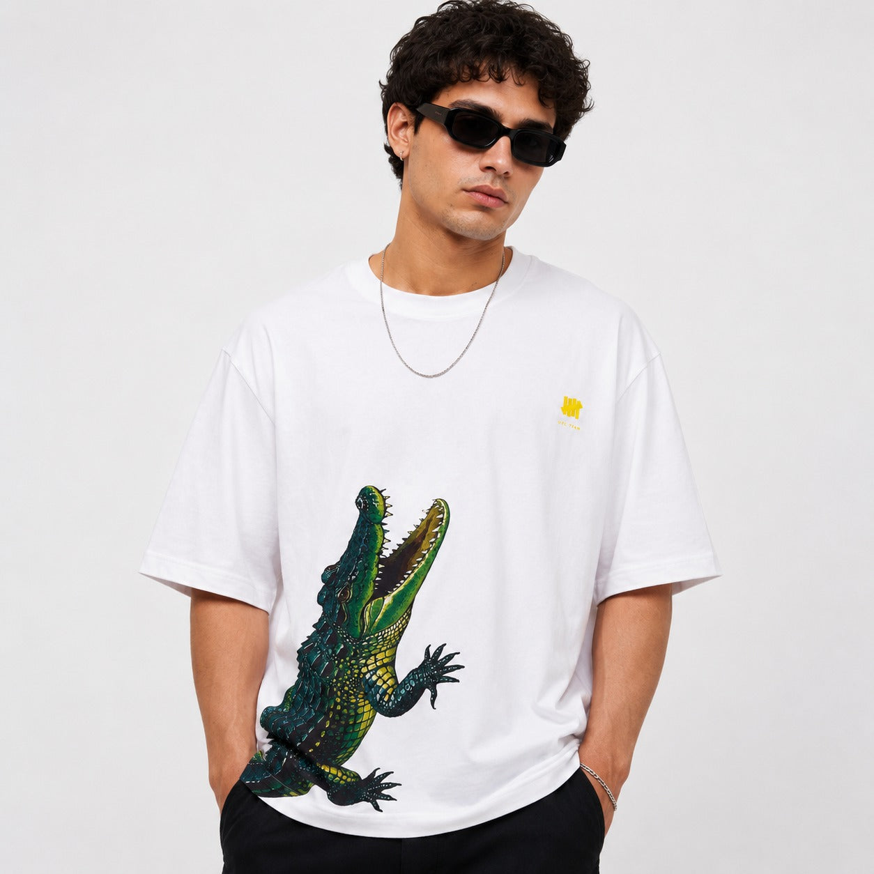 Crocodile Oversized Cotton T-Shirt