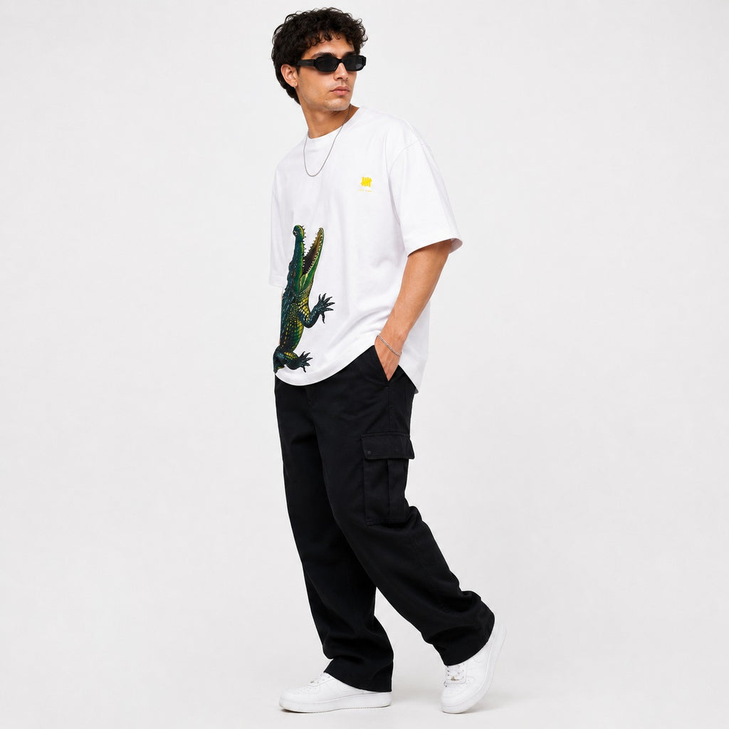 Crocodile Oversized Cotton T-Shirt