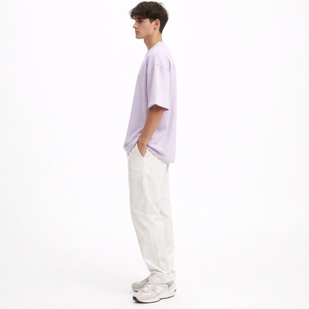 Pastel Lilac Oversized Cotton T-Shirt