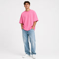 Bubblegum Pink Oversized Cotton T-Shirt