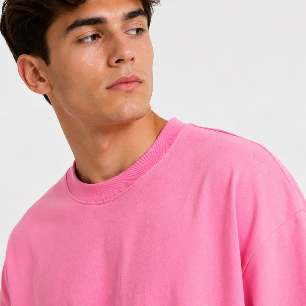 Bubblegum Pink Oversized Cotton T-Shirt
