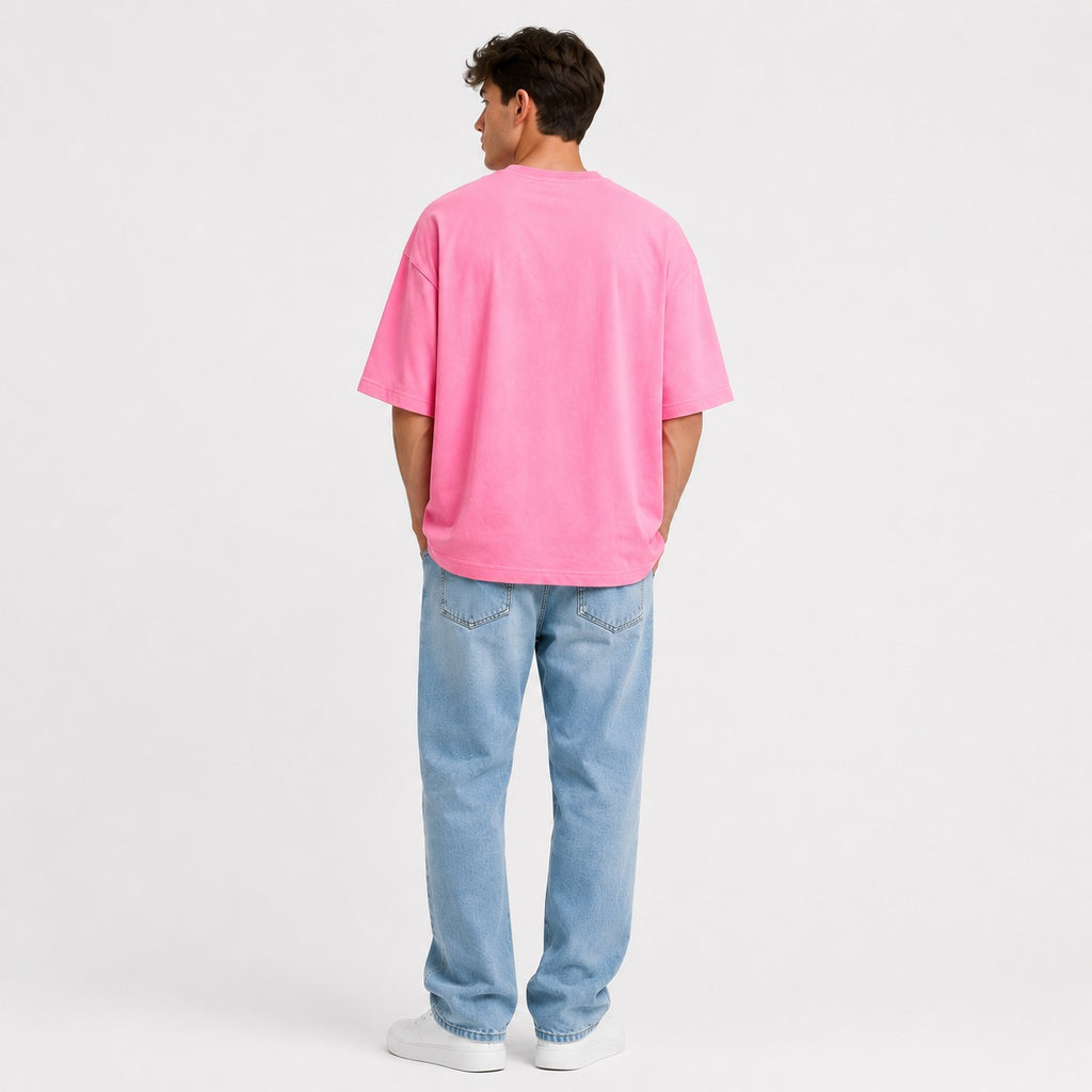 Bubblegum Pink Oversized Cotton T-Shirt