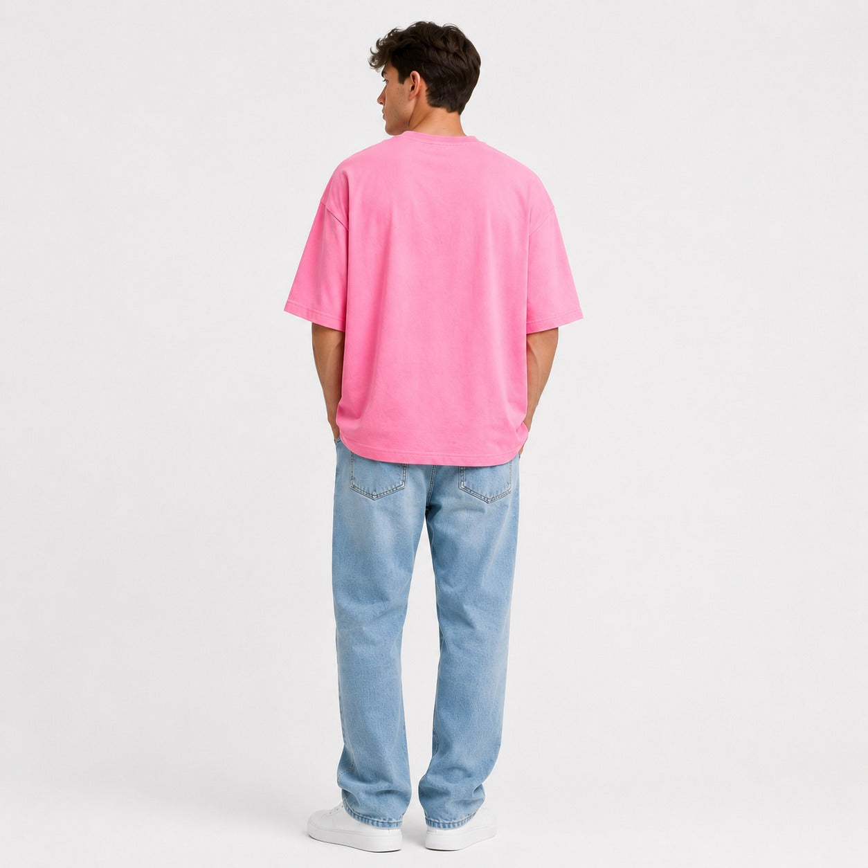 Bubblegum Pink Oversized Cotton T-Shirt